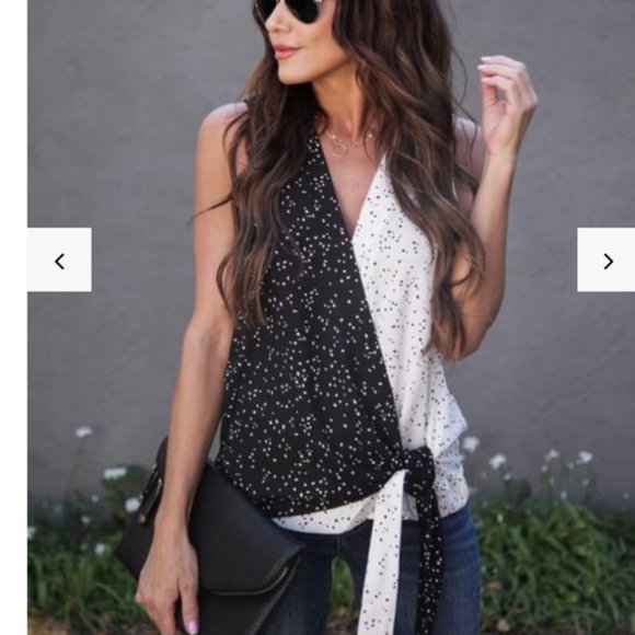 Vici Tops - • DELETING TONIGHT • vici • black & white top •